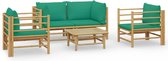 vidaXL-5-delige-Loungeset-met-kussens-bamboe-groen