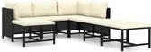 vidaXL - 7-delige - Loungeset - met - kussens - poly - rattan - zwart