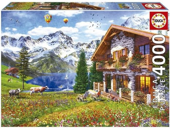 Puzzle Educa 4000 pièces Chalet dans les Alpes | bol