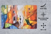 Bureau onderlegger - Muismat - Bureau mat - Abstract - Kunst - Schilderij - Kleuren - 60x40 cm