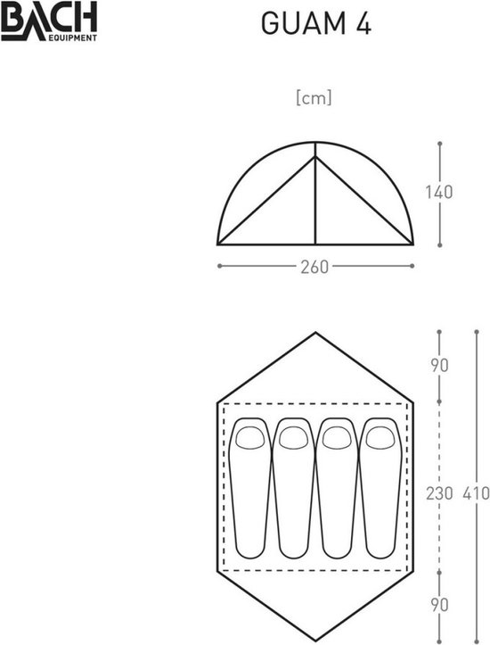 Bach Equipment - B282975-7010 - tent - Guam 4 willow bough green — afbeelding 5