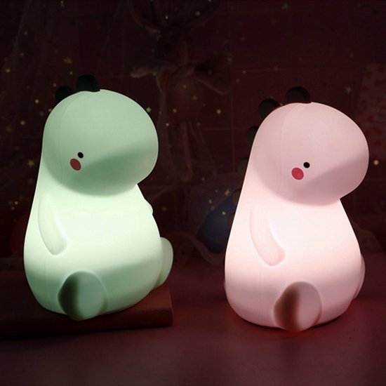 CHPN - Nachtlampje - Dinosaurus lampje - LEDlamp - Groen - 7 LED Kleuren - BPA Vrij Kindervriendelijk - Milieuvriendelijk - Babykamer - Kraamcadeau - Baby Cadeau van CHPN — afbeelding 5