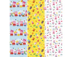 Peppa Pig inpakpapier 60 Rollen Assortiment , 70 x 200cm – Cadeau Papier Inpak Feest Smartwrap Verjaardag.