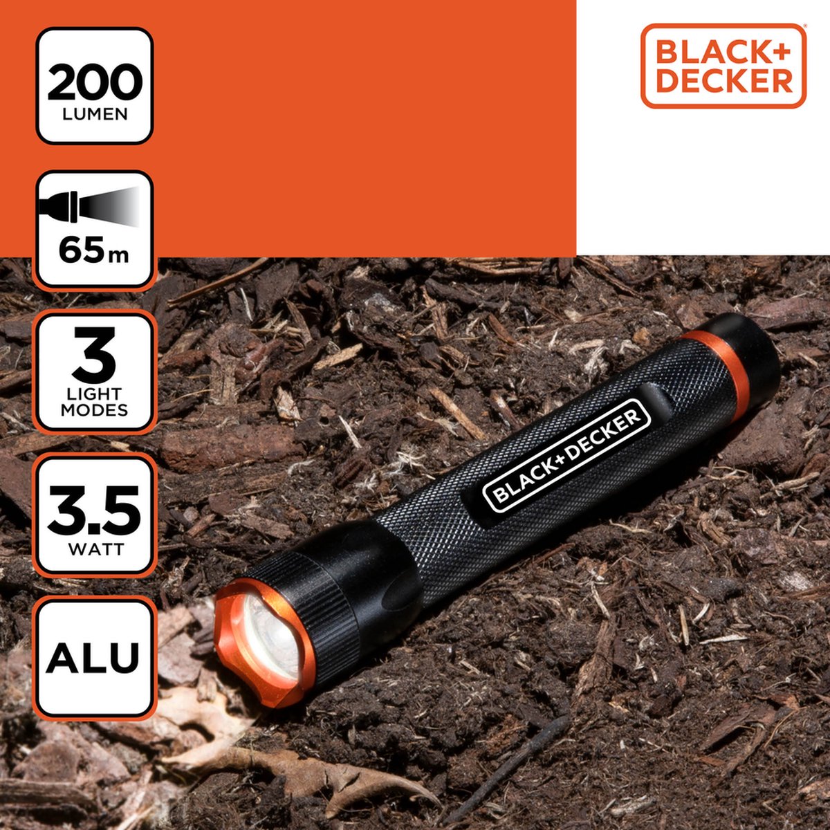 BLACK+DECKER LED 200 Lumens Flashlight 