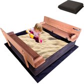 MaxxToys Afsluitbare Zandbak met 2 Banken incl. Gronddoek - Geïmpregneerd Hout - 100x95cm