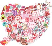 100 Bruiloft & Liefde Stickers voor Decoratie, Trouwalbum, Gastenboek, Laptop etc. Roze - Huwelijk stickers set