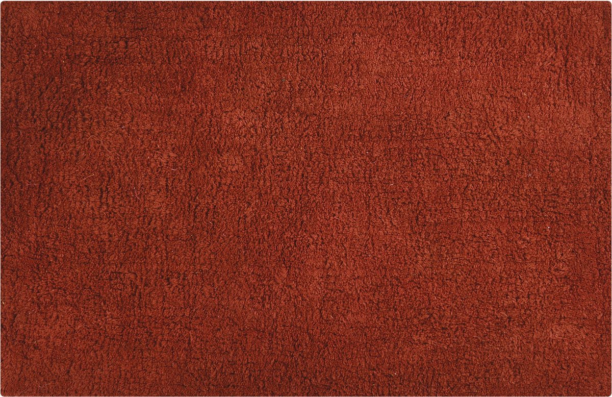 MSV Badkamerkleedje/badmat tapijtje - voor op de vloer - terracotta - 40 x 60 cm - polyester/katoen