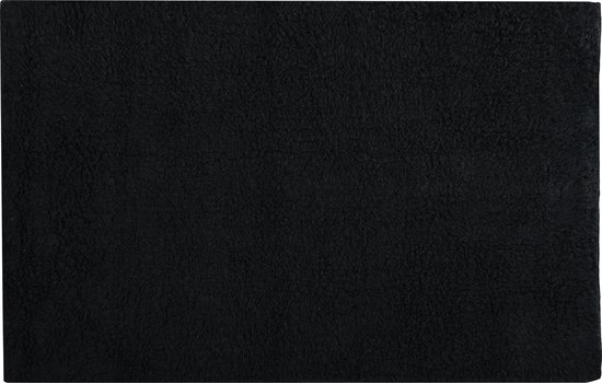 MSV Tapis de salle de bain/tapis de bain - pour le sol - noir - 40 x 60 cm - polyester/coton