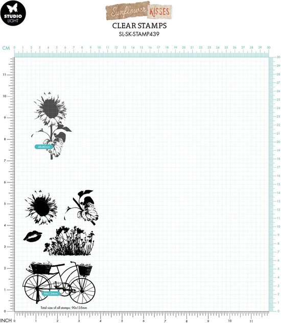 Studio Light Sunflower Kisses Clear Stamp Sunflower Silhouette