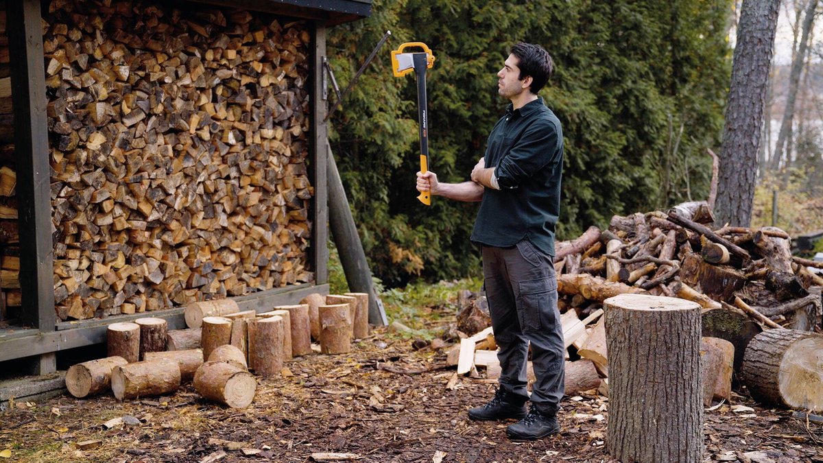 Fiskars Kloofbijl X27 - XXL Hakbijl voor hout - Splijthamer voor Houtblokken > 30 cm — afbeelding 8