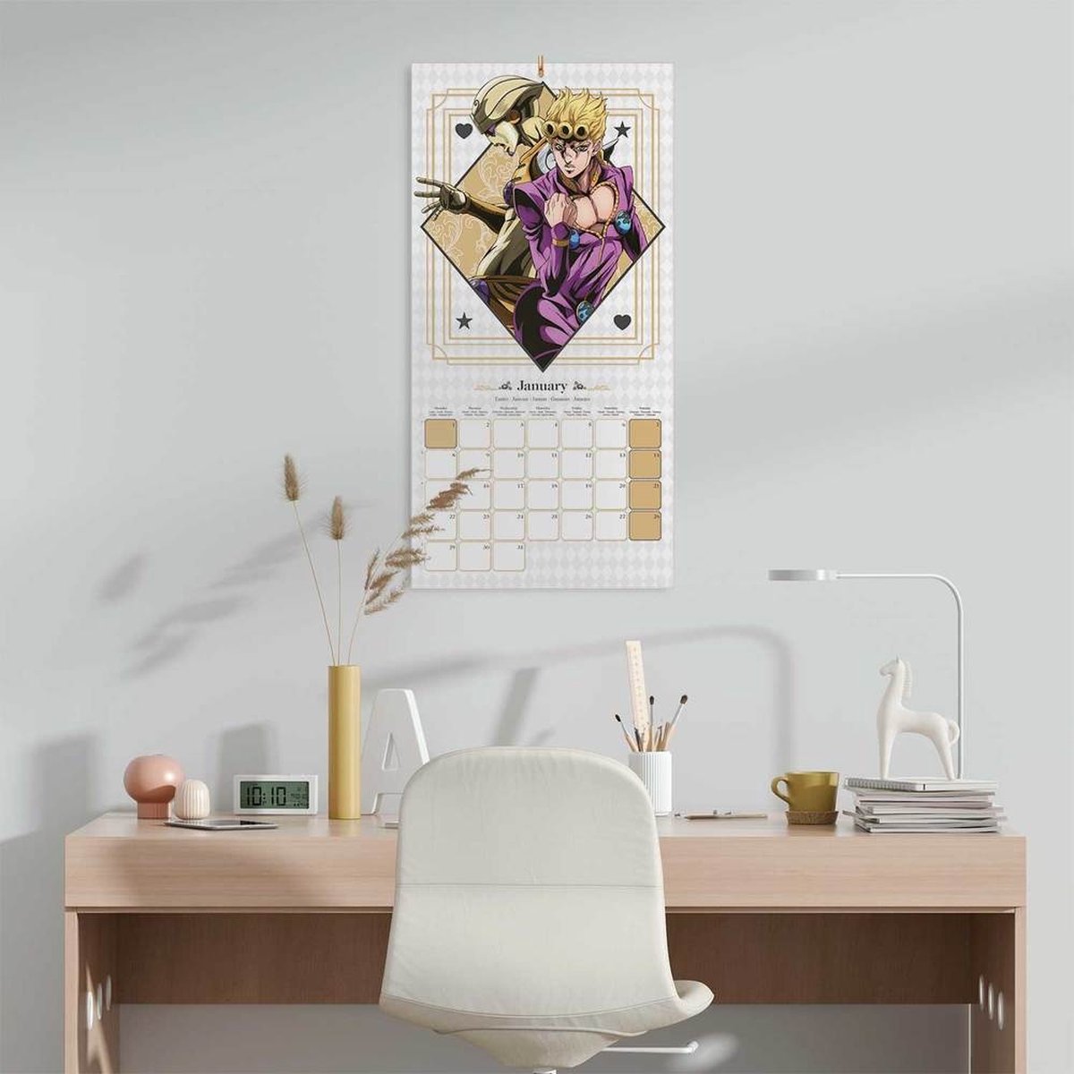 2023-2024 calendário de mesa de jojo bizarra aventura calendários anime  periférico artigos de mobiliário jolyne