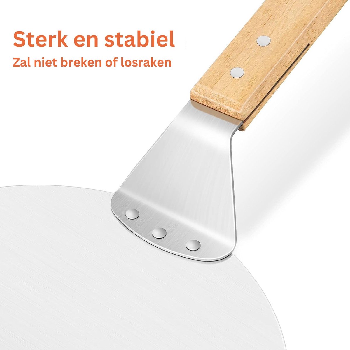 Pizzaschep Pizzaschep RVS Rond Pizzaspatel - afbeelding 3