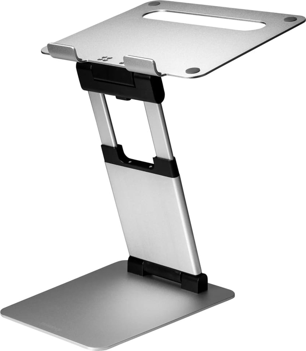 Ergoline tall laptop standaard verstelbaar - opvouwbaar - laptop verhoger - aluminium - universeel 10 tot 17 inch - zilver