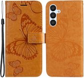 Coverup Vlinders Book Case - Geschikt voor Samsung Galaxy A54 Hoesje - Oranje
