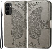 Coverup Vlinder Book Case - Geschikt voor Samsung Galaxy A14 Hoesje - Grijs