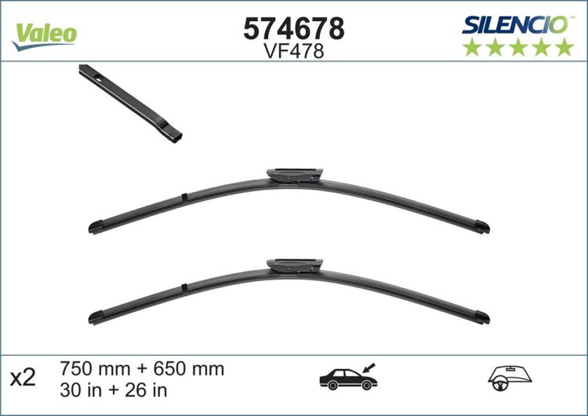 Valeo - Valeo Silencio VM478 flatblade set – foto 3