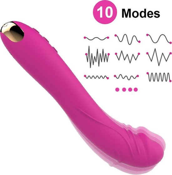 Darom! Siliconen G-spot vibrator voor vrouwen - Realistische vibo / dildo - 10 standen - Roze