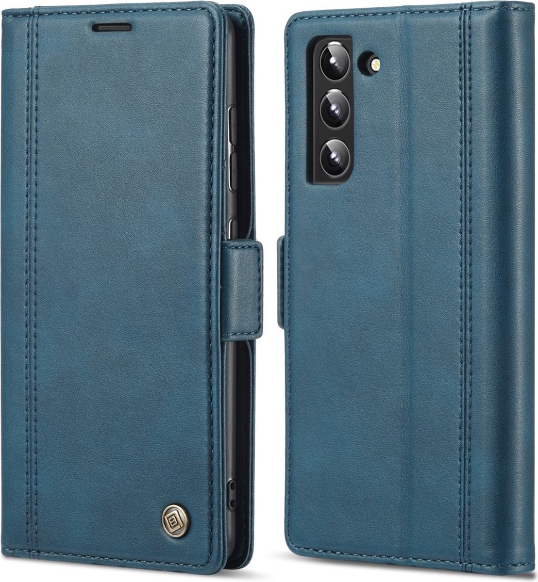 LC.IMEEKE Hoesje - Geschikt voor Samsung Galaxy S22 Hoesje - LC.IMEEKE Classic Book Case - Blauw