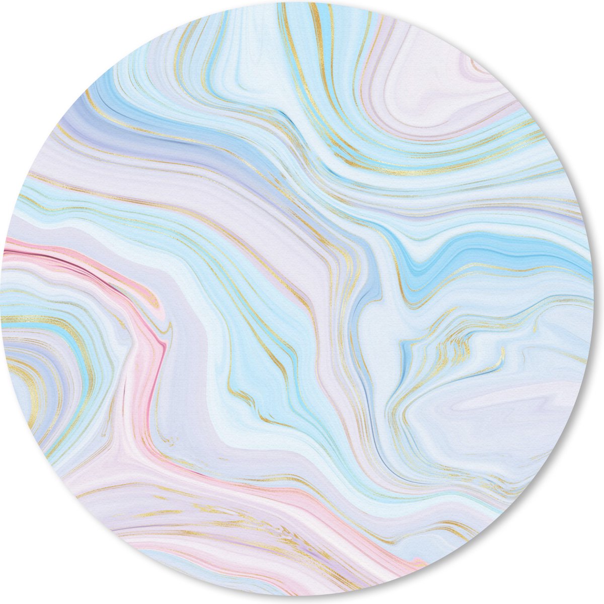 Muismat rond 40x40 cm - Mousepad Marmer - Pastel - Patronen - Abstract - Ronde muismatten