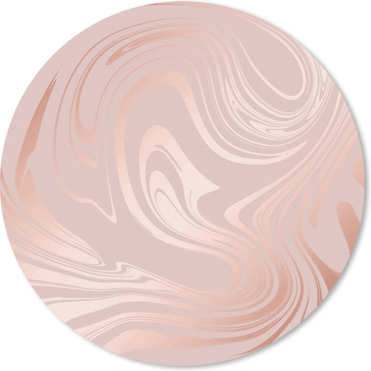 Muismat rond 50x50 cm - Mousepad Marmer - Roségoud - Luxe - Ronde muismatten
