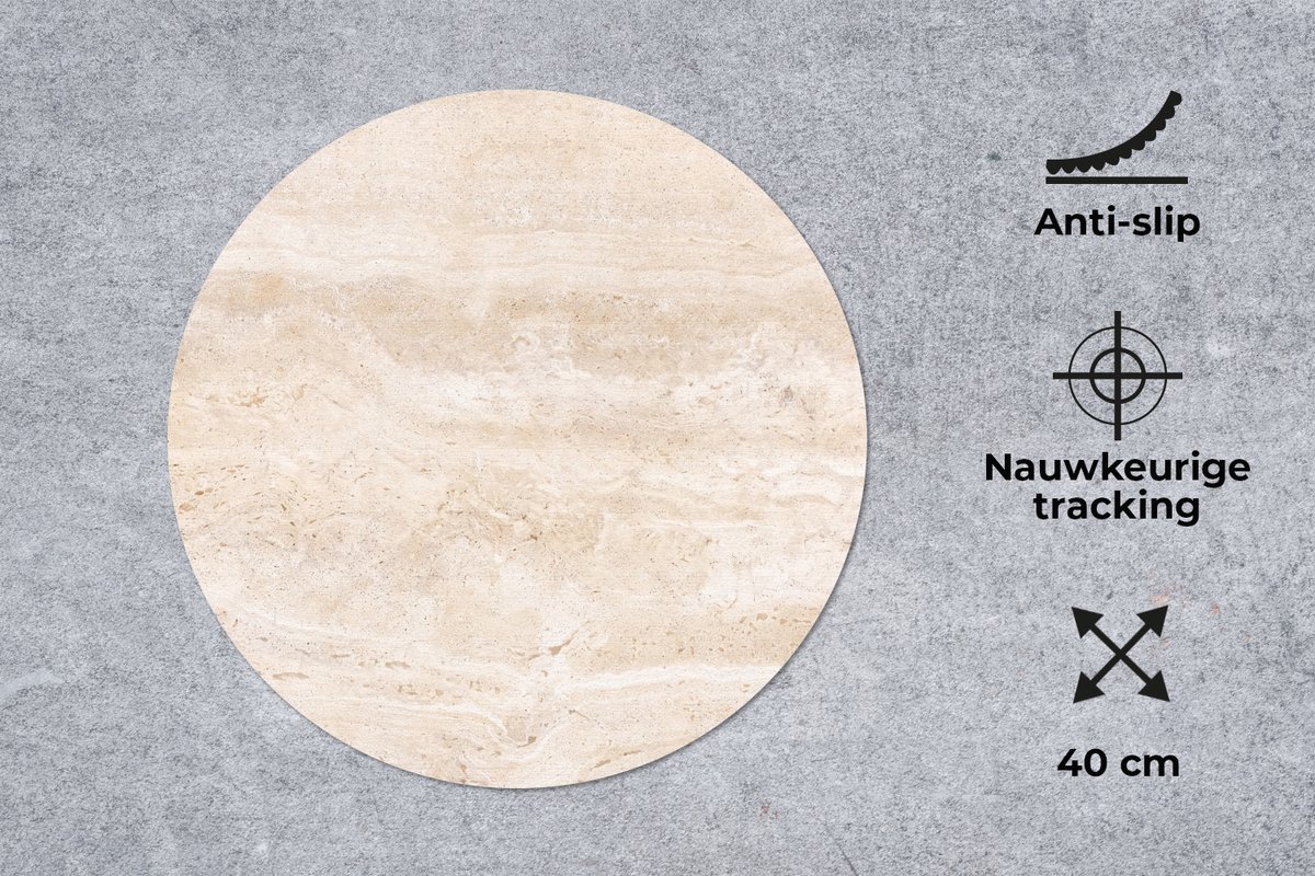 Muismat rond 40x40 cm - Mousepad Marmer - Stenen - Zand - Textuur - Ronde muismatten