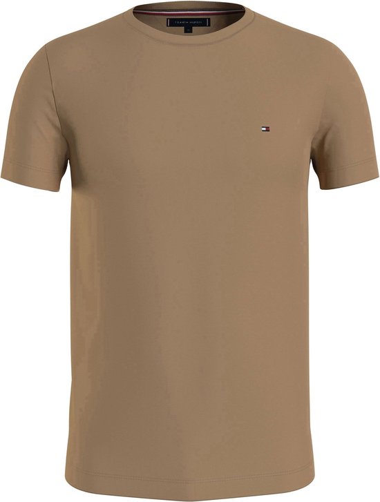 Tommy Hilfiger - Logo T-shirt Beige - Maat L - Modern-fit