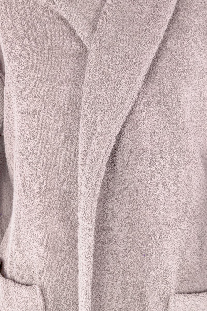 Tiseco Home Studio - Badjas DELUX - 100% katoen - 370 g/m² - badstof - unisex- riem en zakken - L/XL - Roze