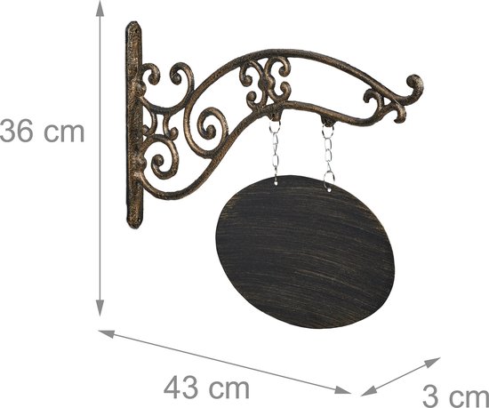 Enseigne en fonte Relaxdays - enseigne de bienvenue nostalgique - enseigne de boutique vintage - façade