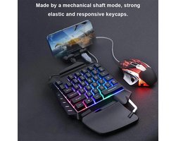 1 Arm Gaming Toetsenbord Rgb Backlit Draagbare Luxe Mini Gaming Toetsenbord Game Controller Joystick Voor Pc PS4 Xbox Telefoon Gamers Accessoire
