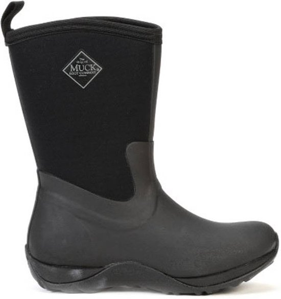 Zwarte Muck Boot outdoorlaars met een neopreen schacht en een rubberen voet.