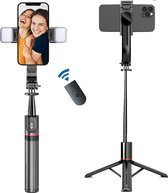 Selfie Stick - Tripod - Statief - Selfie Light - Afstandbediening - Compact - Geschikt voor IOS en Android - 360º - 1.2m