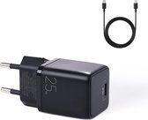 JOYROOM Mini USB C Adapter Met Type C Kabel - 25W - Oplader - Snellader - Zwart