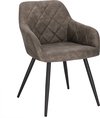 Luxe Stoel - Velvet Fauteuil - Stoel - Luxe Eetkamerstoel - Stof - Lounge Stoel - Grijs