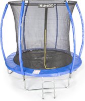 AMIGO Trampoline Basic - Met Veiligheidsnet, Ladder en Veilige Rand - Rond 244 cm - Blauw