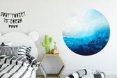 WallCircle - Wandcirkel ⌀ 140 - Blauw - Zee - Abstract - Verf - Ronde schilderijen woonkamer - Wandbord rond - Muurdecoratie cirkel - Kamer decoratie binnen - Wanddecoratie muurcirkel - Woonaccessoires