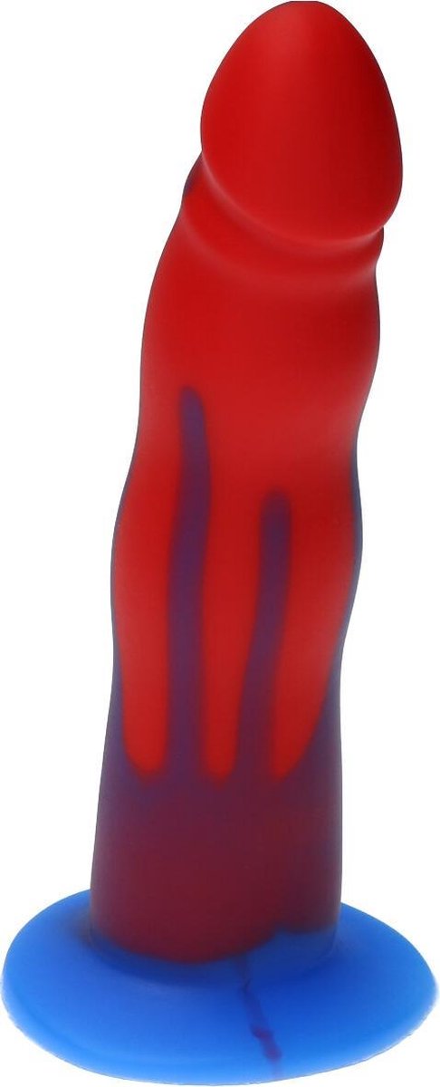 Goedkoopste Ylva & Dite - Anteros - Realistische Siliconen dildo met zuignap - Voor mannen, vrouwen of samen - Handgemaakt in Holland - Red / Dark Blue