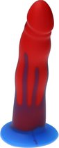 Ylva & Dite - Anteros - Realistische Siliconen dildo met zuignap - Voor mannen, vrouwen of samen - Handgemaakt in Holland - Red / Dark Blue
