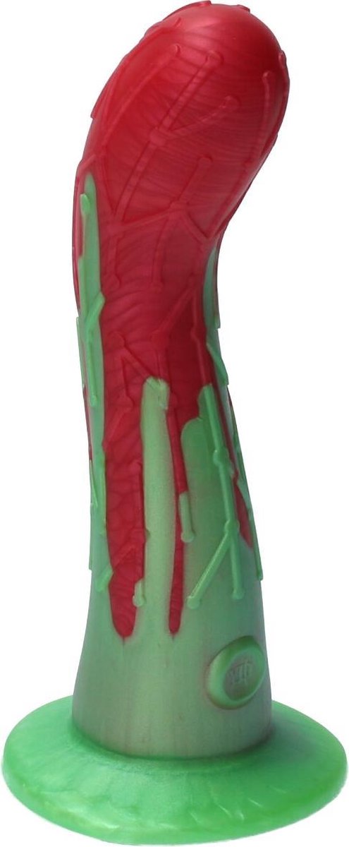 Goedkoopste Ylva & Dite - Cryptodite - Siliconen G-spot / Anale dildo - Made in Holland - Perzik Rood Metallic / Appel Groen Metallic