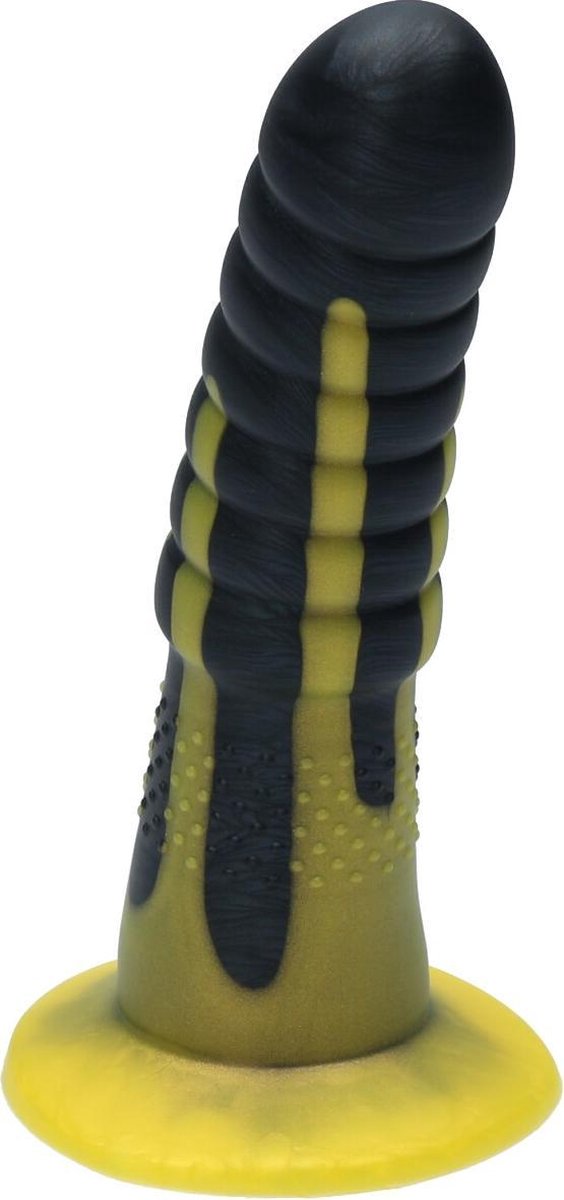 Goedkoopste Ylva & Dite - Aria - Siliconen Anale / Vaginale dildo - Made in Holland - Zwart Metallic / Flash Gold