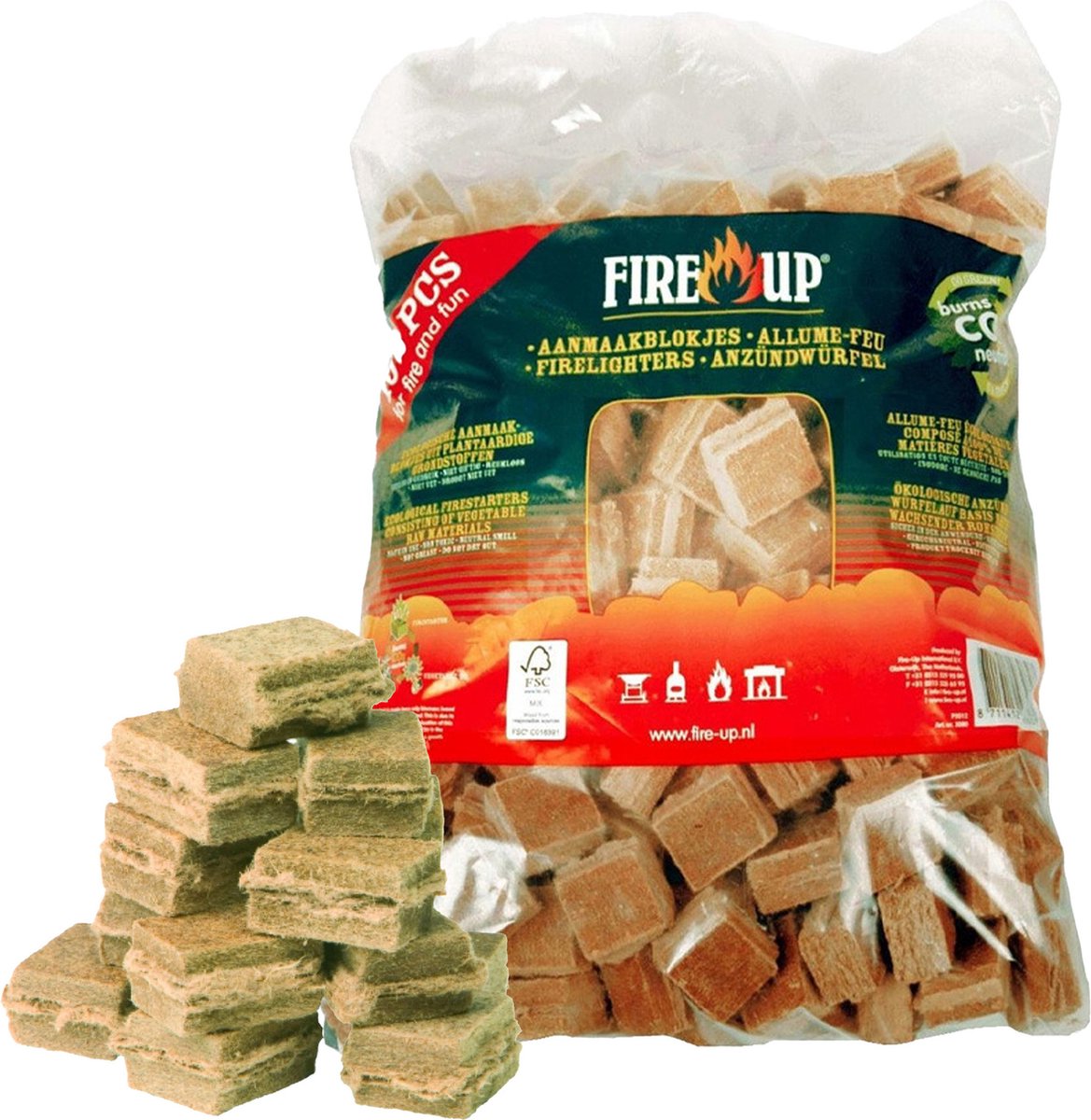 Fire-up Barbecue aanmaakblokjes - 384x - bruin - reukloos - niet giftig - BBQ