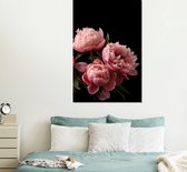 Wanddecoratie Metaal - Aluminium Schilderij Industrieel - Bloemen - Pioenroos - Roze - Botanisch - Natuur - 100x150 cm - Dibond - Foto op aluminium - Industriële muurdecoratie - Voor de woonkamer/slaapkamer