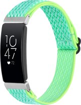 By Qubix Geschikt voor Fitbit Inspire 2 Elastische solo loop nylon bandje - Mint groen Smartwatchbandje bandje Armband Polsband Strap Band Watchband