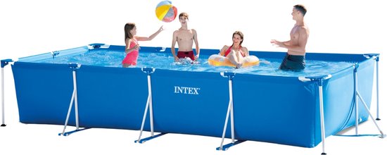 Piscine à Cadre Rectangulaire Intex - Piscine Hors Sol - 450x220x84 cm - Y Compris Solar Sail Pro, Forfait Entretien, Pompe Piscine, Filtre, Toile de Sol, Kit Entretien et Tapis Solar