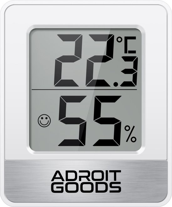 AdroitGoods - Digitale Hygrometer Indoor Thermometer - Wit - Temperatuur Vochtigheid  Meter | bol.com