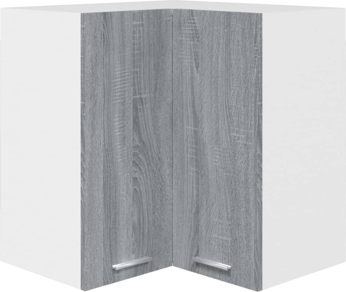 vidaXL Hanghoekkast - Lyon - 57x57x60 - cm - bewerkt - hout - grijs - sonoma - eikenkleurig grijs sonoma eiken