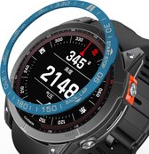 kwmobile Beschermende Ring geschikt voor Garmin Fenix 7 Fitness Tracker - Bezel Ring voor smartwatch - Beschermring voor smartwatch in blauw / zilver.