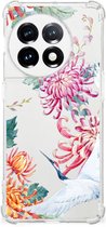 GSM Hoesje OnePlus 11 Telefoonhoesje Valbescherming met transparante rand Bird Flowers