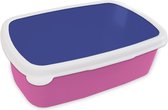 Broodtrommel Roze - Lunchbox Blauw - Effen kleur - Donkerblauw - Brooddoos 18x12x6 cm - Brood lunch box - Broodtrommels voor kinderen en volwassenen