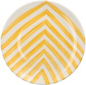 Casa Cubista - Assiette plate motif chevron jaune 27cm - Assiettes plates
