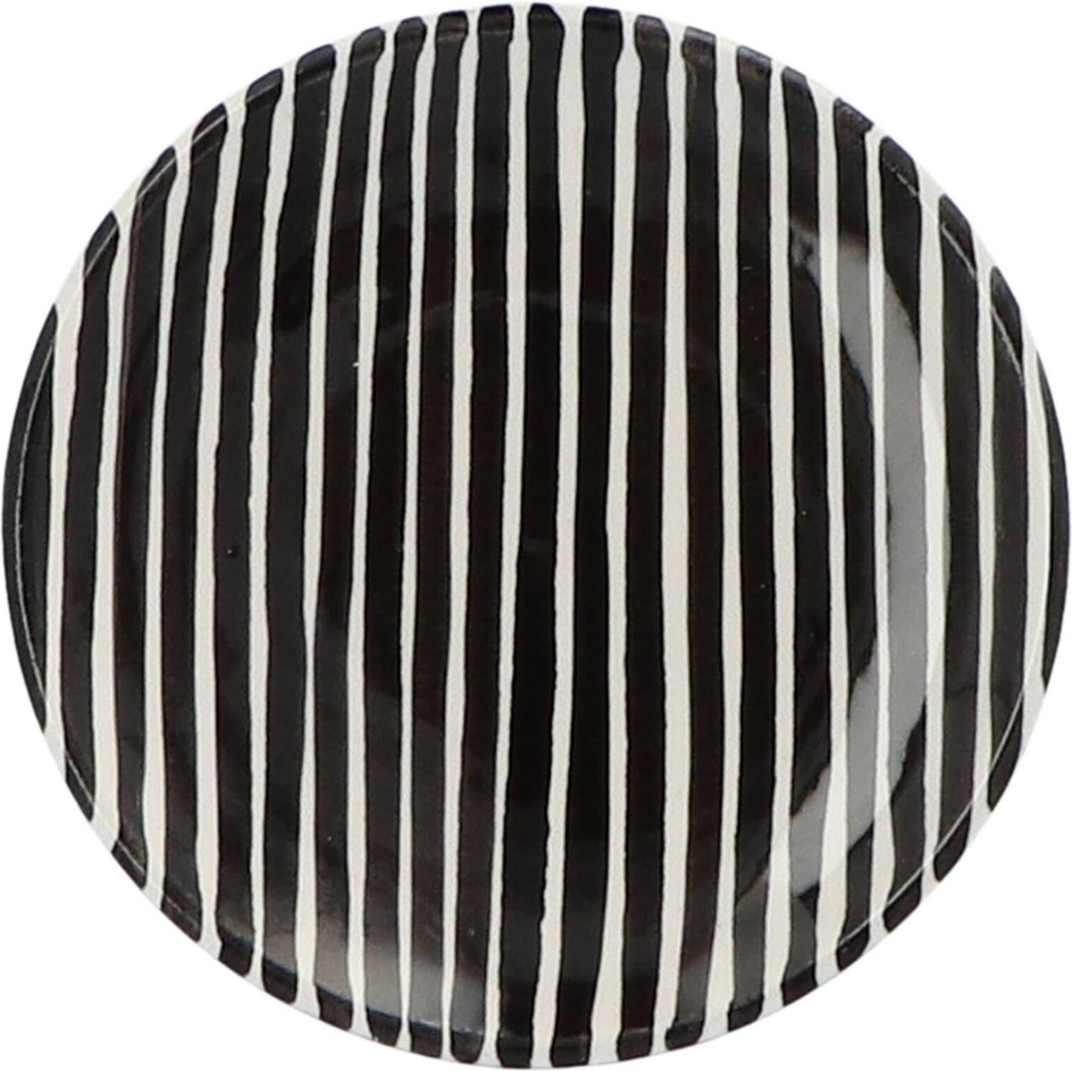 Casa Cubista - Borrelbordje met small streeppatroon zwart 12cm - Kleine borden
